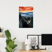 Edvard Munch - Sick Mood op zonsondergang, wanhoop Poster (Thuiskantoor)