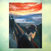 Edvard Munch - Sick Mood op zonsondergang, wanhoop Raamsticker (Vel 3)