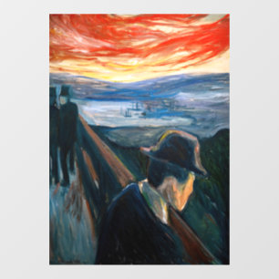 Edvard Munch - Sick Mood op zonsondergang, wanhoop Raamsticker