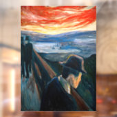 Edvard Munch - Sick Mood op zonsondergang, wanhoop Raamsticker (Vel 2)