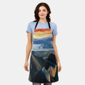 Edvard Munch - Sick Mood op zonsondergang, wanhoop Schort (Gedragen)