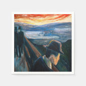 Edvard Munch - Sick Mood op zonsondergang, wanhoop Servet (Voorkant)