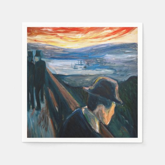 Edvard Munch - Sick Mood op zonsondergang, wanhoop Servet (Voorkant)