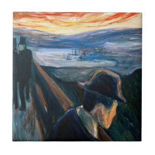 Edvard Munch - Sick Mood op zonsondergang, wanhoop Tegeltje