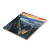Edvard Munch - Sick Mood op zonsondergang, wanhoop Tegeltje (Zijkant)
