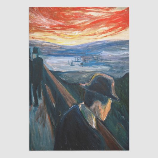 Edvard Munch - Sick Mood op zonsondergang, wanhoop Tissuepapier