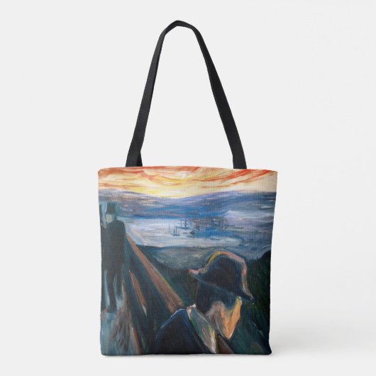 Edvard Munch - Sick Mood op zonsondergang, wanhoop Tote Bag (Achterkant)