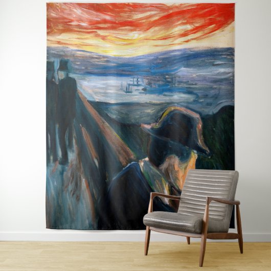 Edvard Munch - Sick Mood op zonsondergang, wanhoop Wandkleed (In situ)