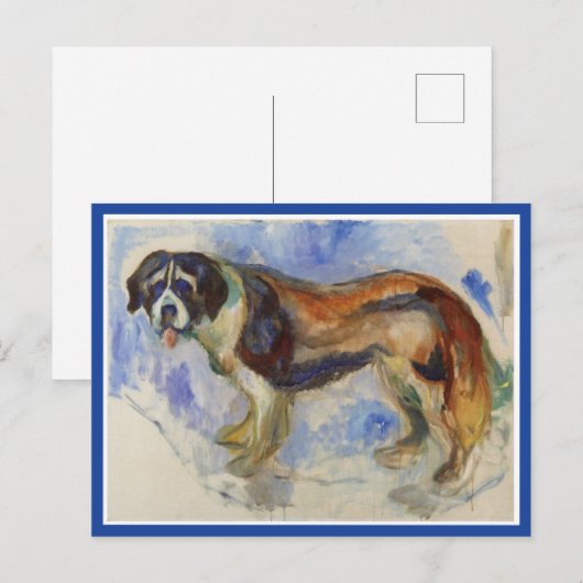 Edvard Munch, St. Bernard Dog Painting Briefkaart (Voorkant / Achterkant)