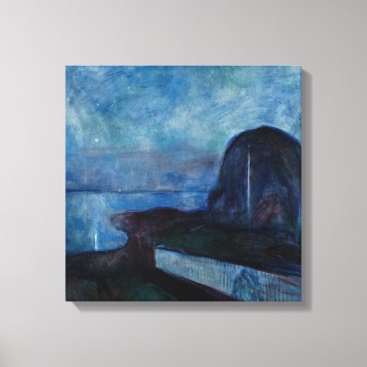 Edvard Munch - Sterrennacht 1893 Canvas Afdruk (Voorkant)