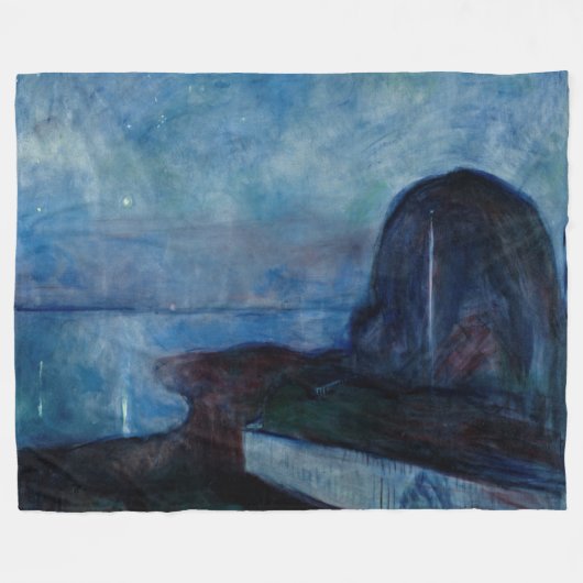 Edvard Munch - Sterrennacht 1893 Fleece Deken (Voorkant (Horizontaal))