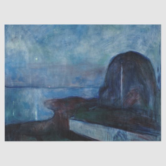 Edvard Munch - Sterrennacht 1893 Tissuepapier (Voorkant)