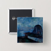 Edvard Munch - Sterrennacht 1893 Vierkante Button 5,1 Cm (Voorkant /achterkant)