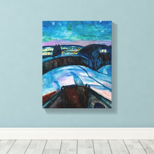 Edvard Munch - Sterrennacht 1922 Canvas Afdruk (Insitu (Houten vloer))