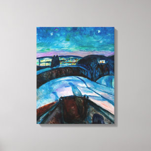 Edvard Munch - Sterrennacht 1922 Canvas Afdruk