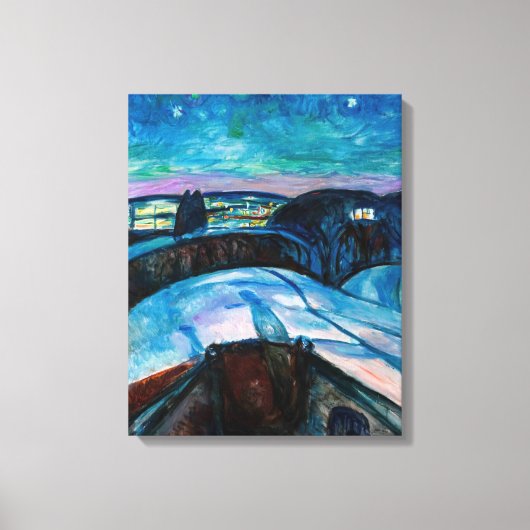 Edvard Munch - Sterrennacht 1922 Canvas Afdruk (Voorkant)