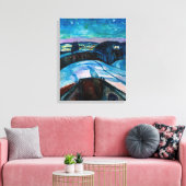 Edvard Munch - Sterrennacht 1922 Canvas Afdruk (Insitu (Woonkamer))
