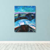 Edvard Munch - Sterrennacht 1922 Canvas Afdruk (Insitu (Houten vloer))