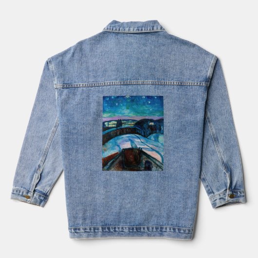 Edvard Munch - Sterrennacht 1922 Denim Jacket (Achterkant)