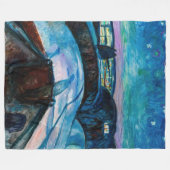 Edvard Munch - Sterrennacht 1922 Fleece Deken (Voorkant (Horizontaal))