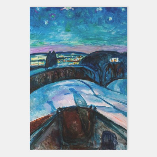 Edvard Munch - Sterrennacht 1922 Inpakpapier Vel