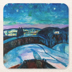 Edvard Munch - Sterrennacht 1922 Kartonnen Onderzetters