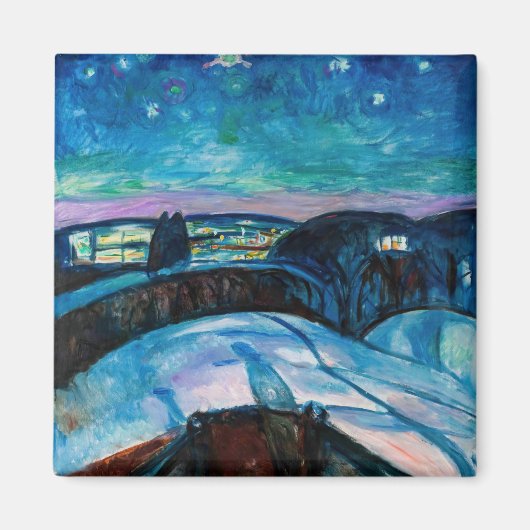 Edvard Munch - Sterrennacht 1922 Magneet (Voorkant)