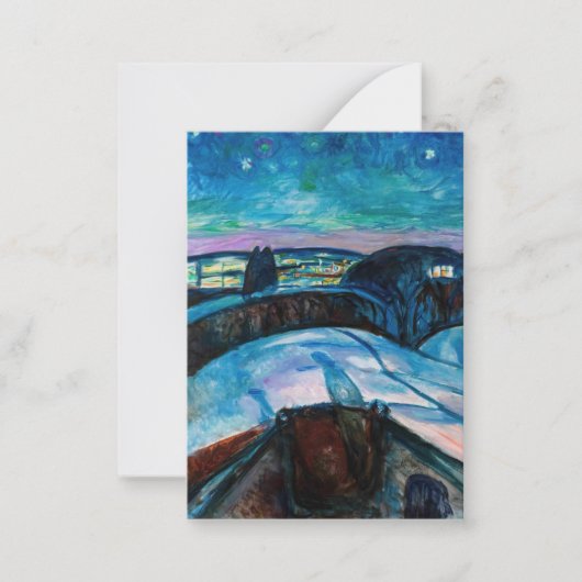 Edvard Munch - Sterrennacht 1922 Notitiekaartje (Voorkant)