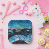 Edvard Munch - Sterrennacht 1922 Papieren Bordje (Feest)