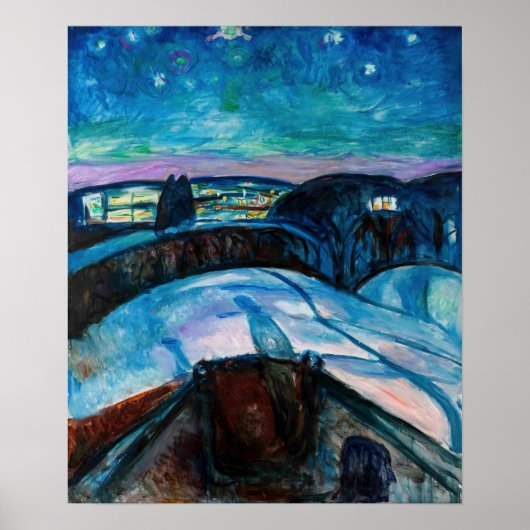 Edvard Munch - Sterrennacht 1922 Poster (Voorkant)