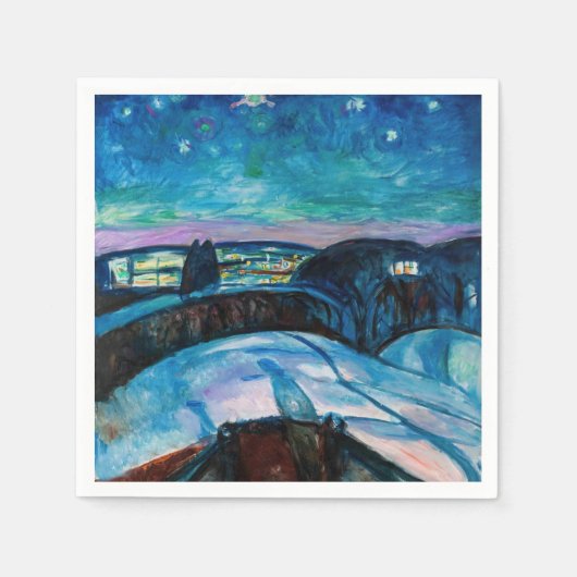 Edvard Munch - Sterrennacht 1922 Servet (Voorkant)