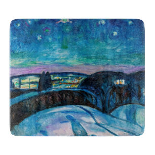 Edvard Munch - Sterrennacht 1922 Snijplank
