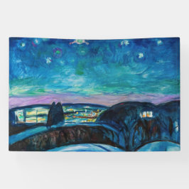 Edvard Munch - Sterrennacht 1922 Spandoek
