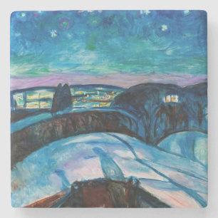 Edvard Munch - Sterrennacht 1922 Stenen Onderzetter