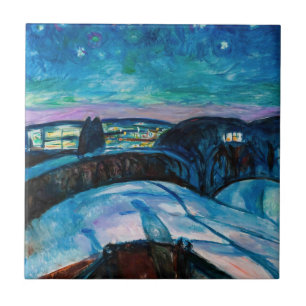 Edvard Munch - Sterrennacht 1922 Tegeltje