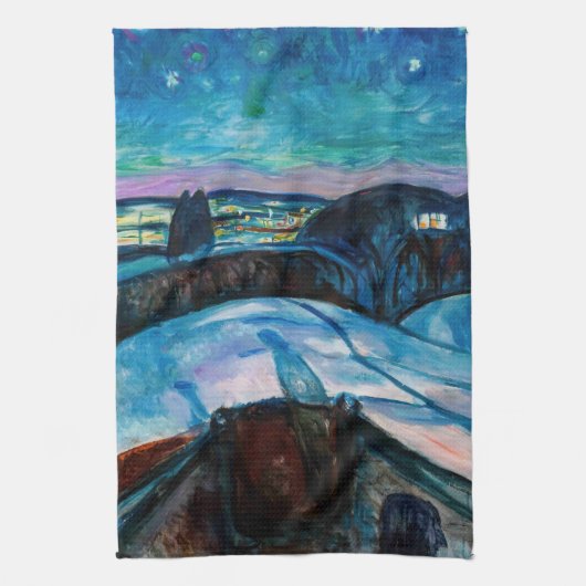 Edvard Munch - Sterrennacht 1922 Theedoek (Verticaal)