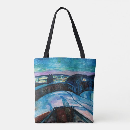 Edvard Munch - Sterrennacht 1922 Tote Bag (Achterkant)