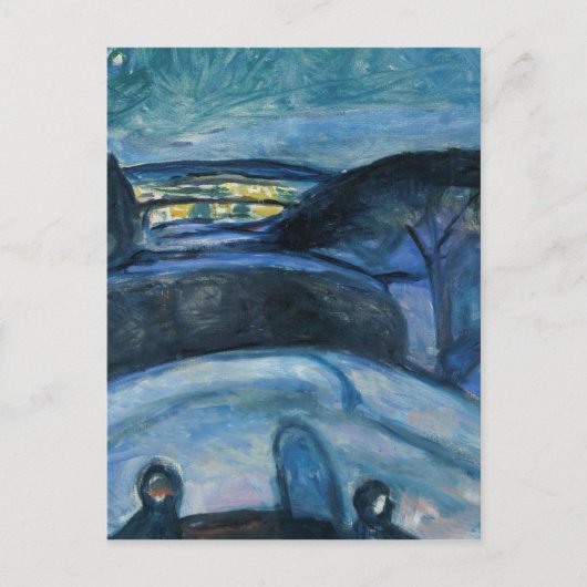 Edvard Munch - Sterrennacht Briefkaart (Voorkant)