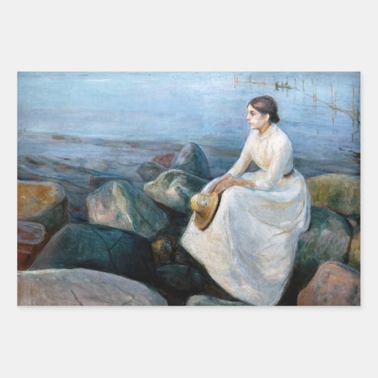 Edvard Munch - Summer Night, Inger on the Beach Inpakpapier Vel (Voorkant)