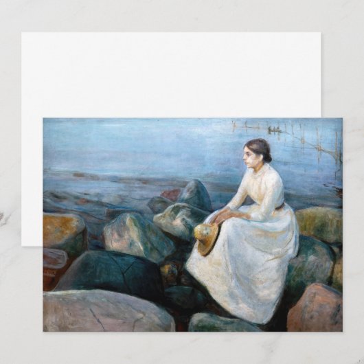 Edvard Munch - Summer Night, Inger on the Beach Kaart (Voorkant / Achterkant)