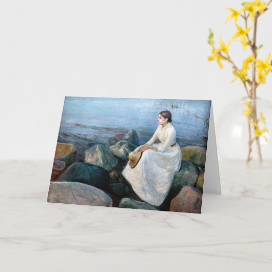 Edvard Munch - Summer Night, Inger on the Beach Kaart (Gele Bloem)