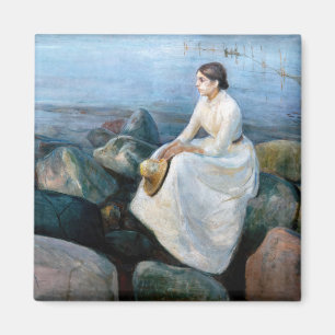 Edvard Munch - Summer Night, Inger on the Beach Magneet
