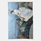 Edvard Munch - Summer Night, Inger on the Beach Theedoek (Verticaal)