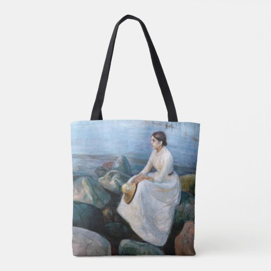 Edvard Munch - Summer Night, Inger on the Beach Tote Bag (Achterkant)