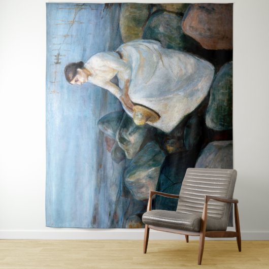 Edvard Munch - Summer Night, Inger on the Beach Wandkleed (In situ)