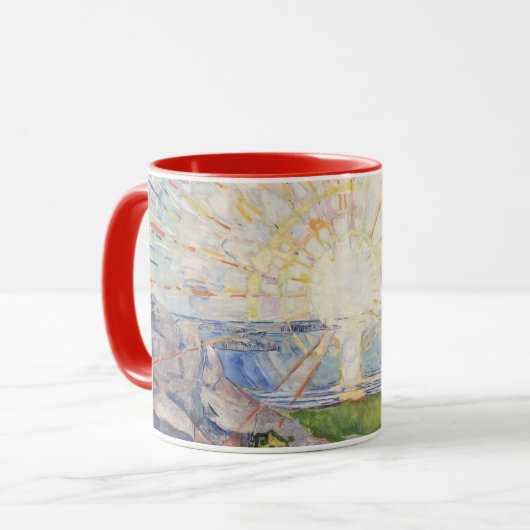 Edvard Munch Sunrise Art Nouveau Expressionisme Mok (Voorkant links)