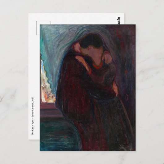 Edvard Munch - The Kiss Briefkaart (Voorkant / Achterkant)