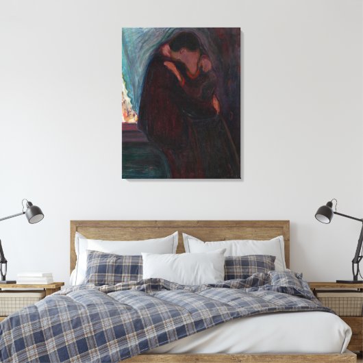 Edvard Munch - The Kiss Canvas Afdruk (Insitu (Slaapkamer))
