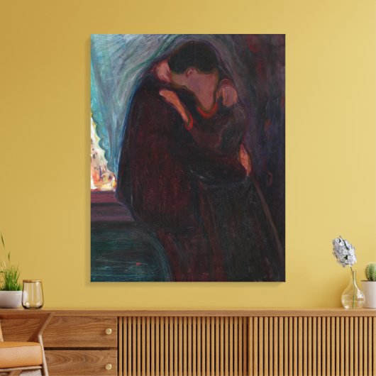 Edvard Munch - The Kiss Canvas Afdruk (Insitu (Woonkamer))