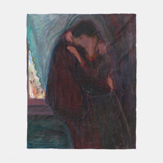 Edvard Munch - The Kiss Fleece Deken (Voorkant)